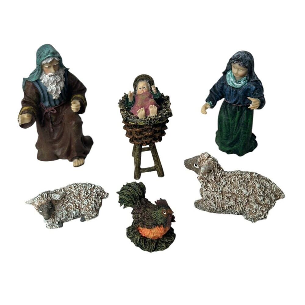 Vintage Lang and‎ Wise Nativity Lisa Blowers Away in a Manger 6 pc 1998 2nd Ed